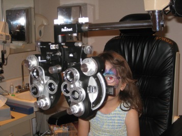 Zoe at the eye doctor